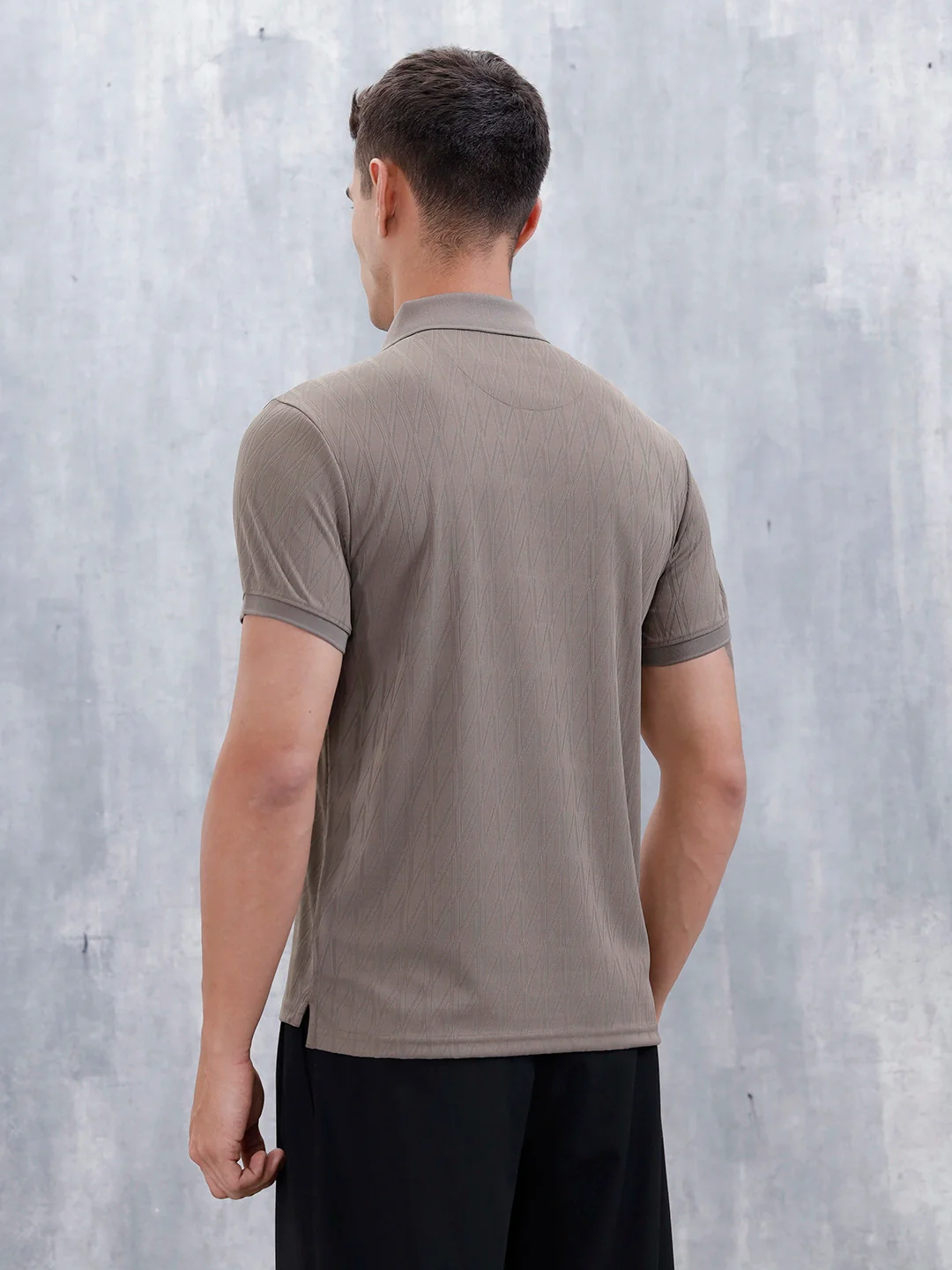 Classic Textured Men's Polo Tshirt | Grey - Image 3