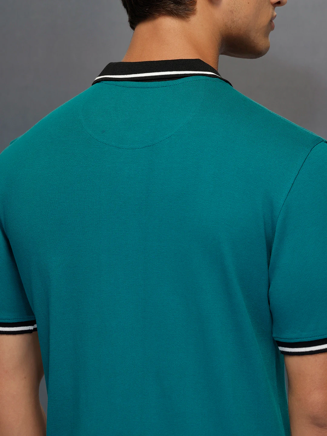 Classic Tipping Collar Polo T-Shirt   |  Teal - Image 5