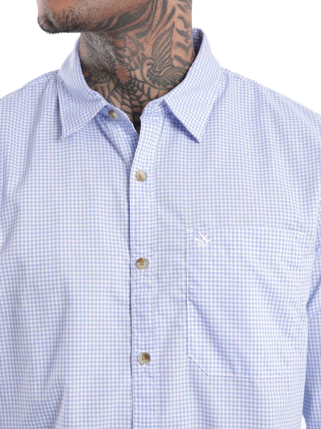 Classic White & Blue Checkered Shirt - Image 5