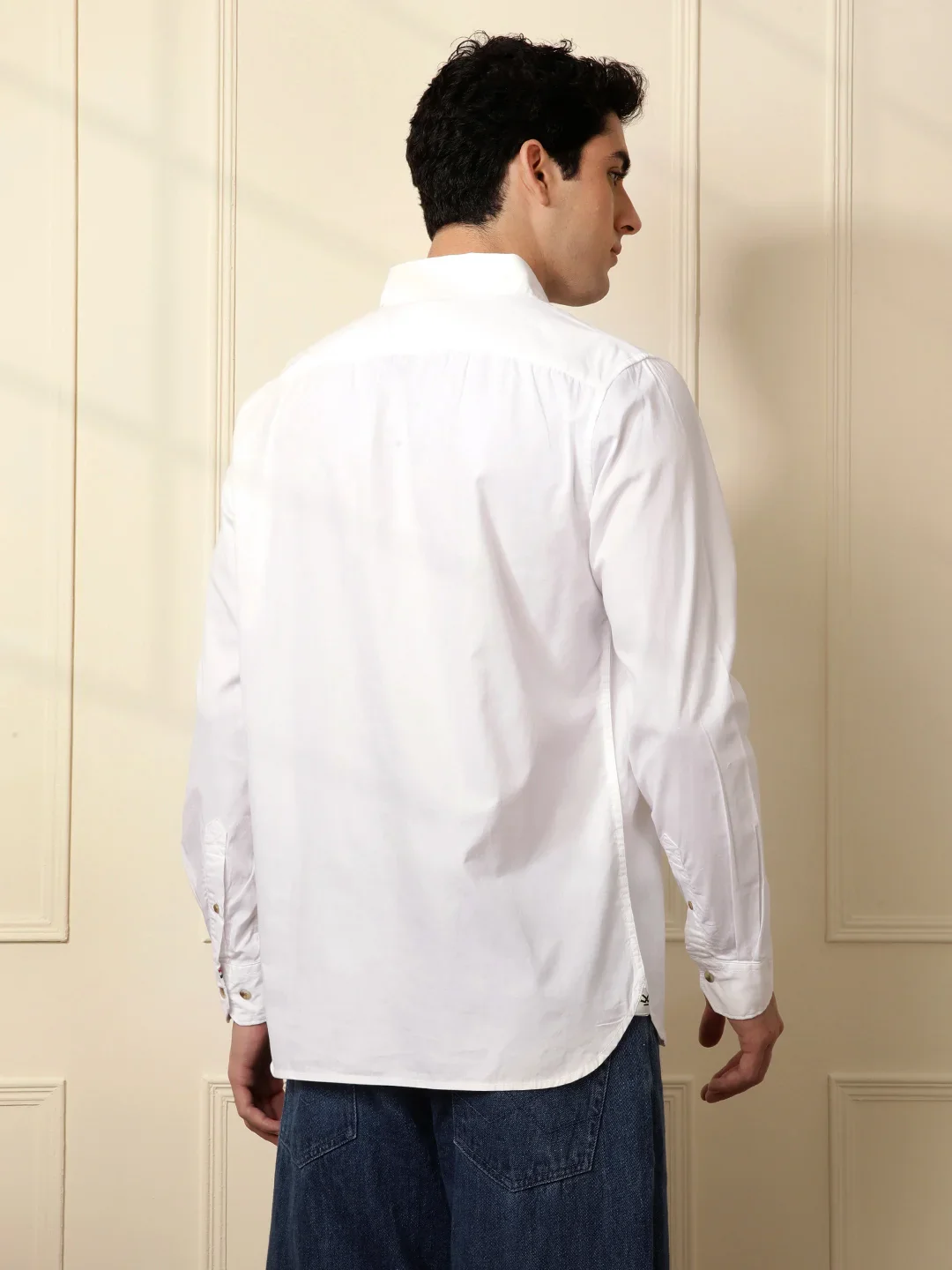 Classic Cotton Slim Fit Shirt | White - Image 3