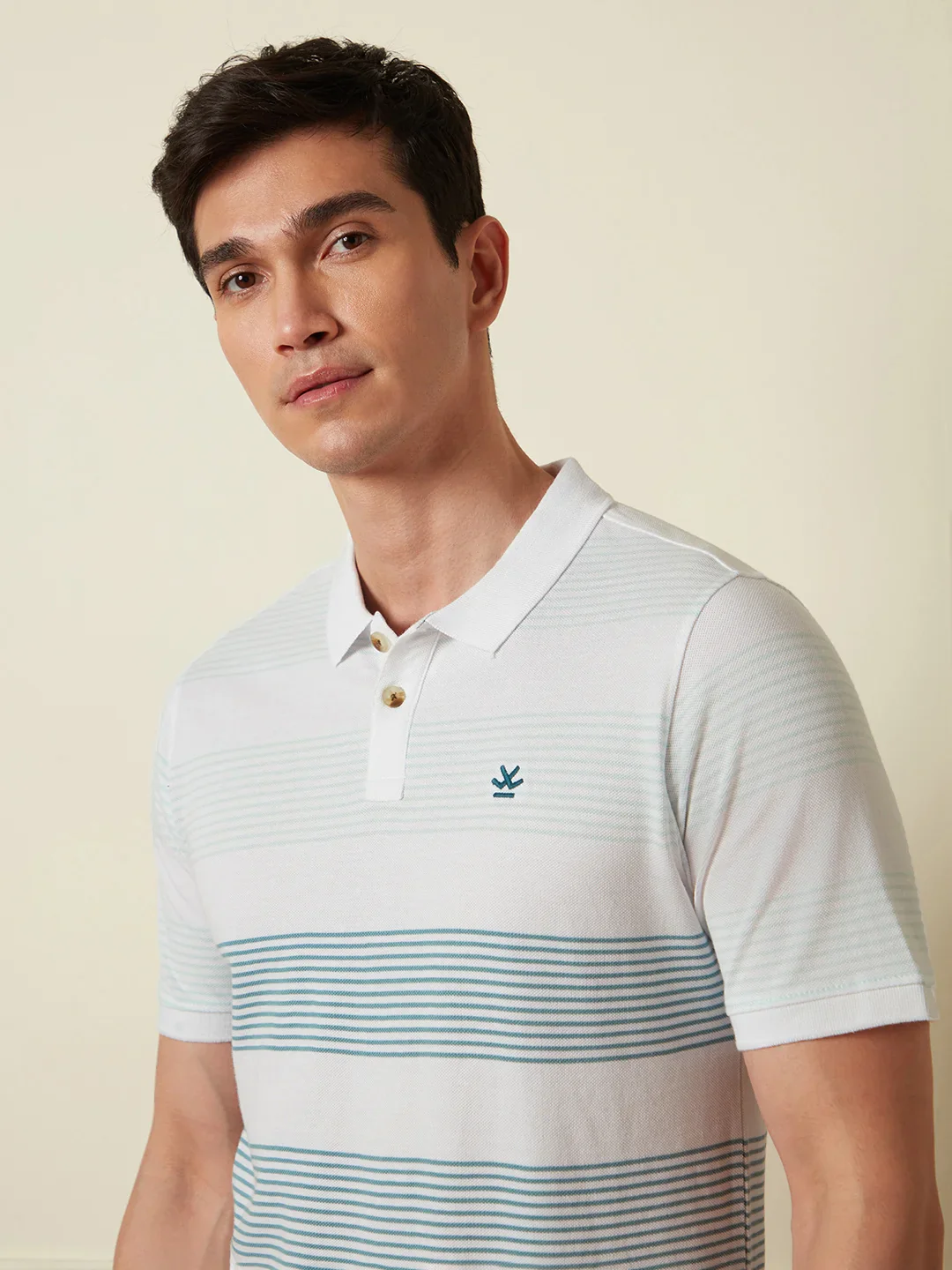 Yarn Dyed Ombre Polo T-Shirt | Navy Blue - Image 5