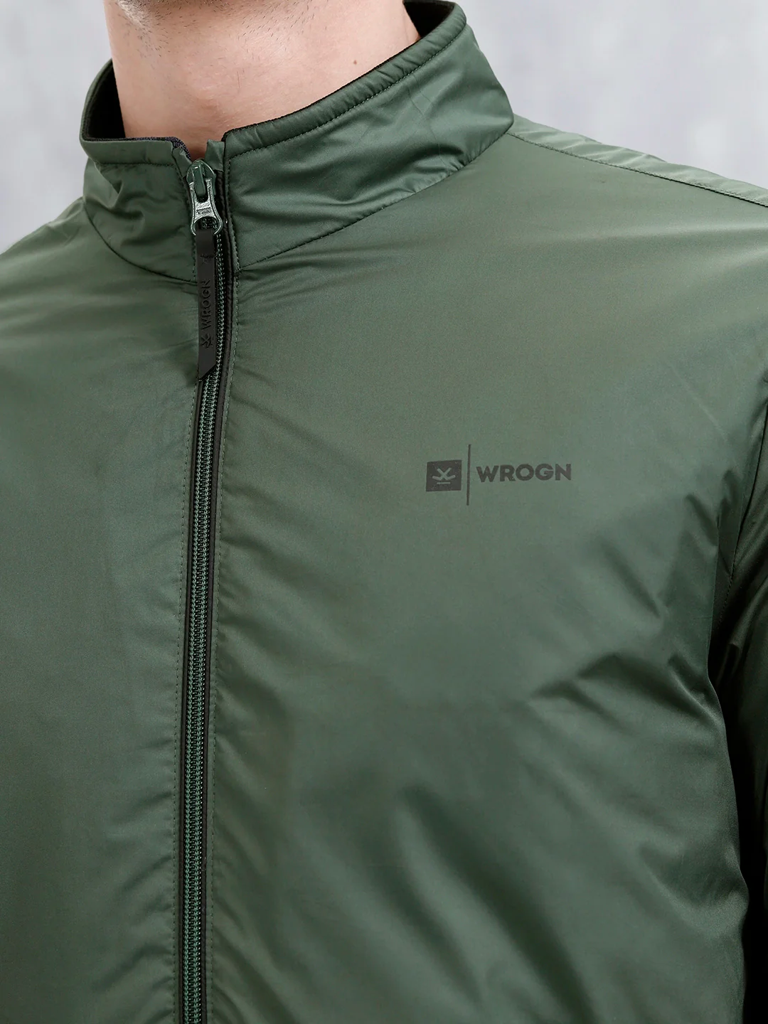 Classic Zip-Up Casual Jacket For Men | Green - Image 5