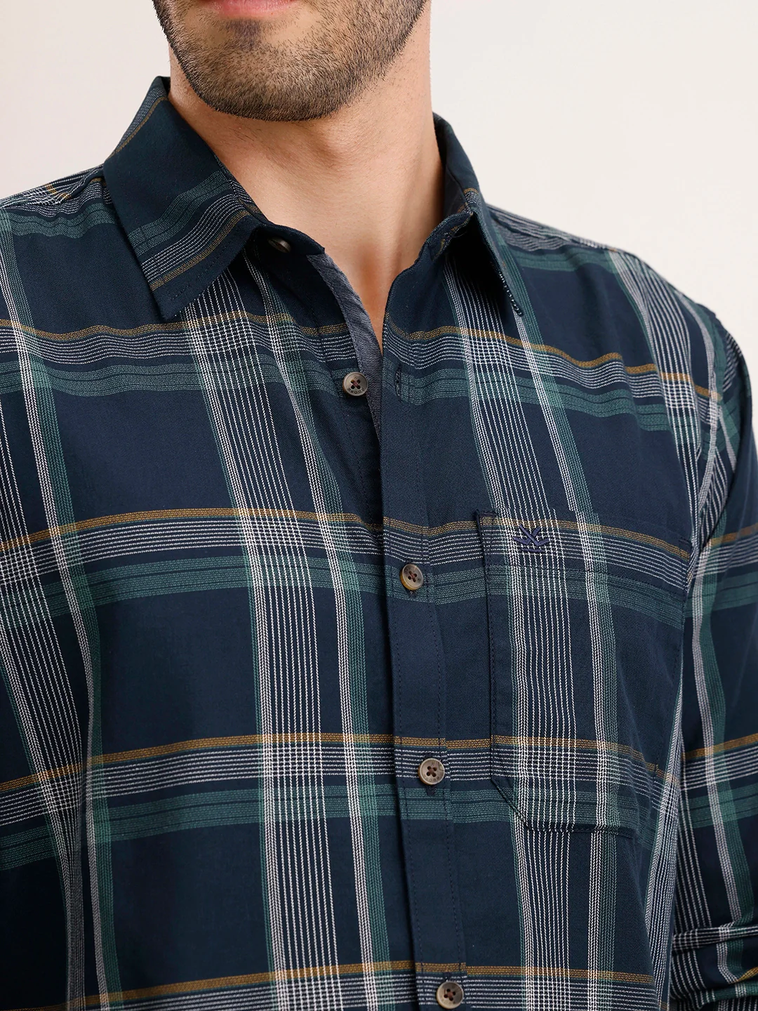 Clssic Slim Fit Checkered Shirt | Blue - Image 5