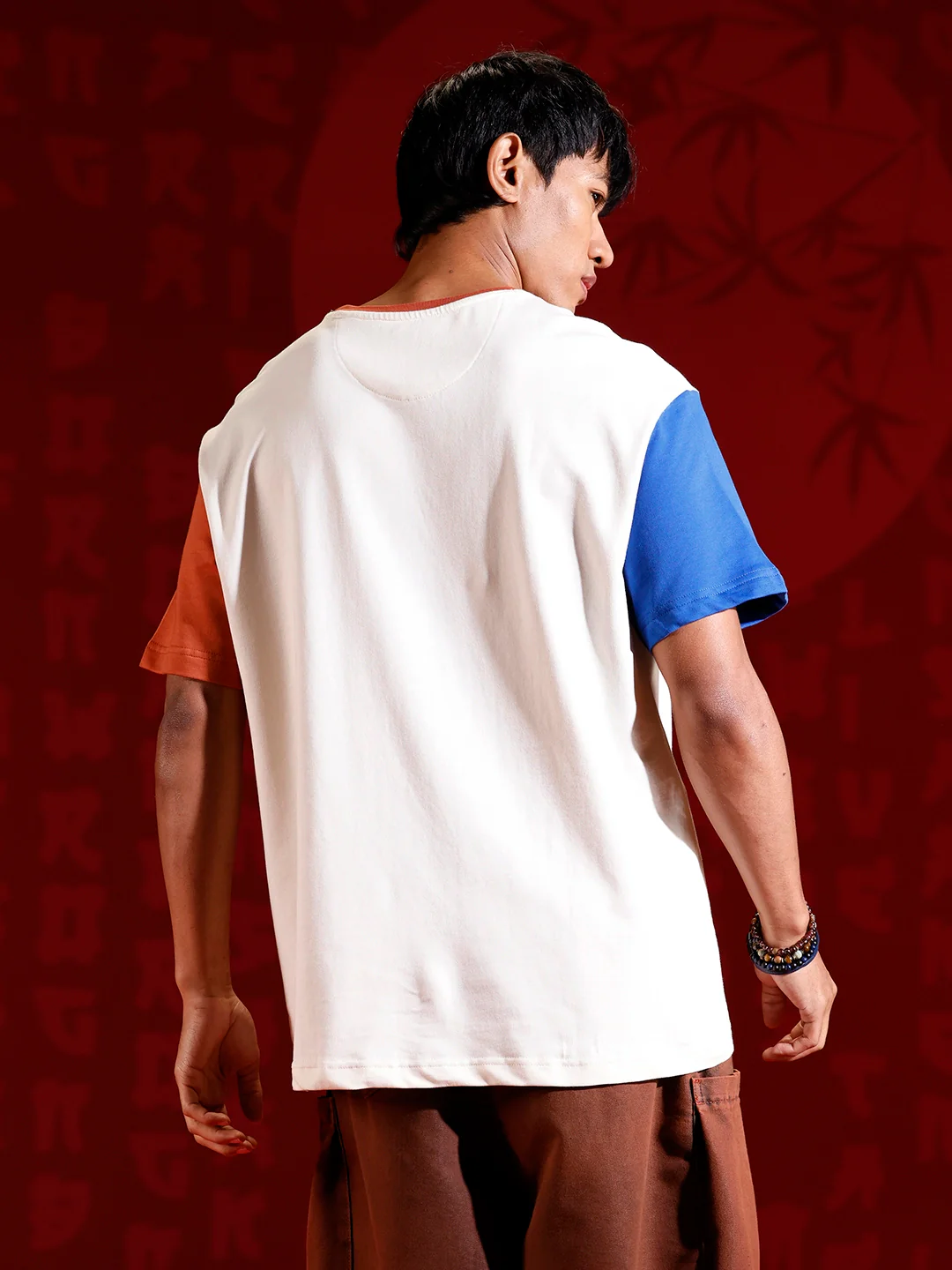 Color-block graphic oversized T-shirt | off-white - Image 3