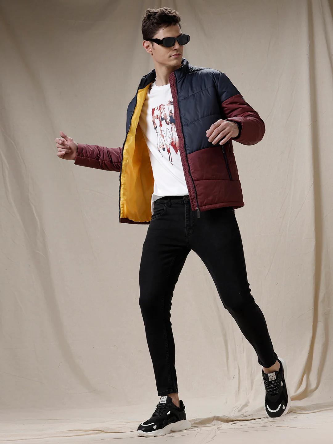 Colour Blocked Quilted Puffer Jacket - Image 2