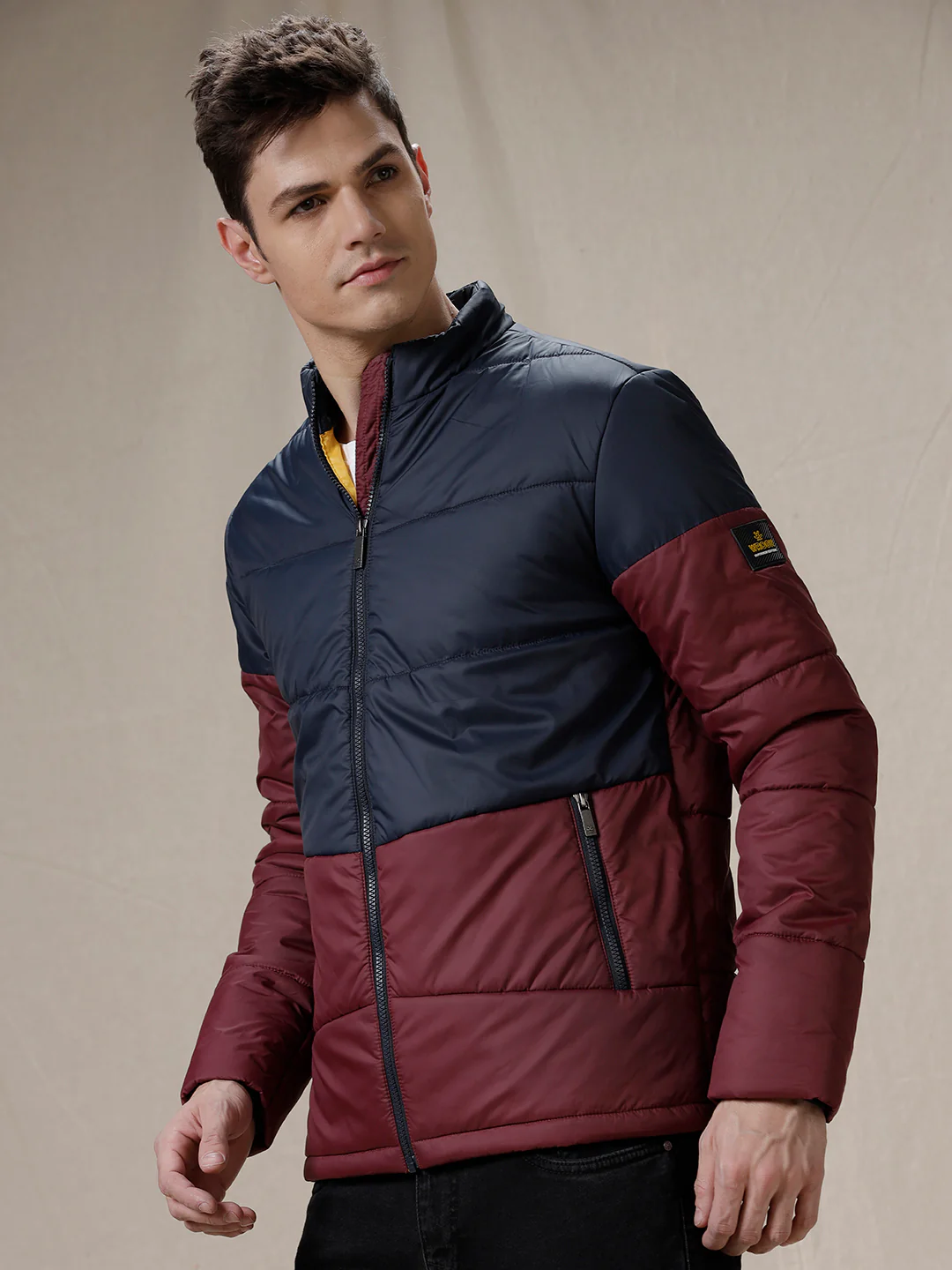 Colour Blocked Quilted Puffer Jacket - Image 5