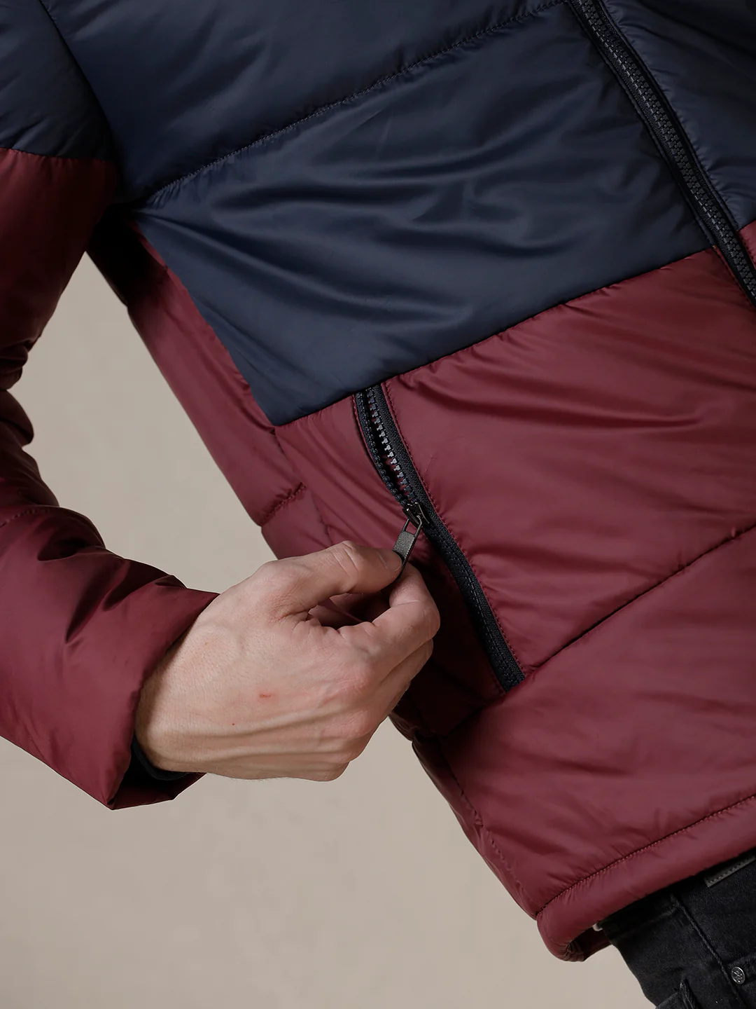 Colour Blocked Quilted Puffer Jacket - Image 6