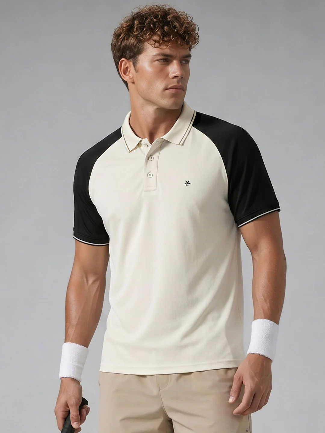 Colourblocked Nylon Polo | White - Image 4