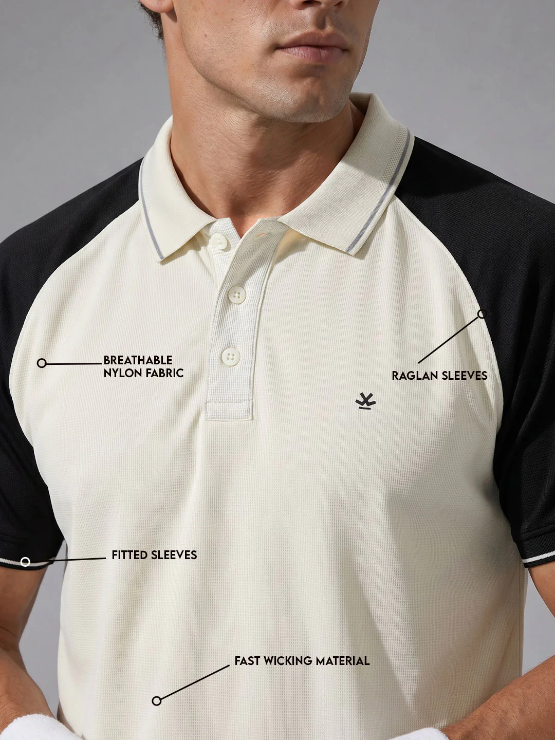 Colourblocked Nylon Polo | White - Image 5