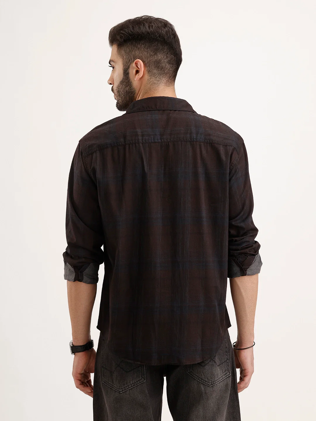 Comfort Fit Checkered Shirt | Black - Image 3