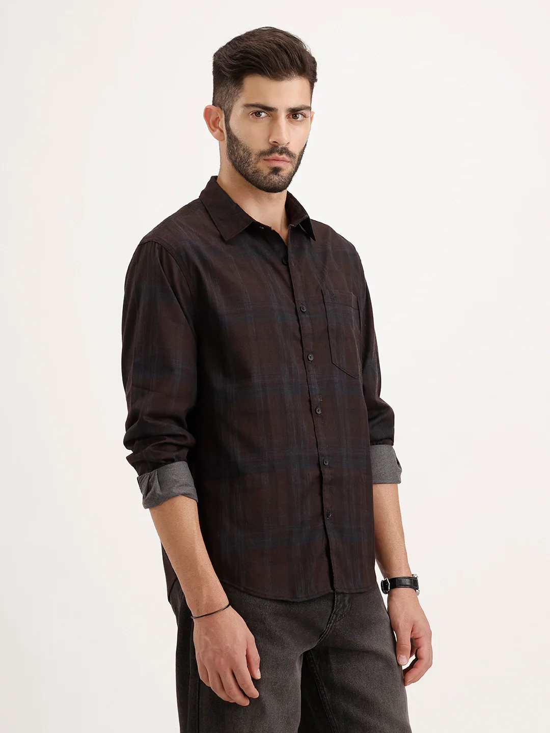 Comfort Fit Checkered Shirt | Black - Image 4
