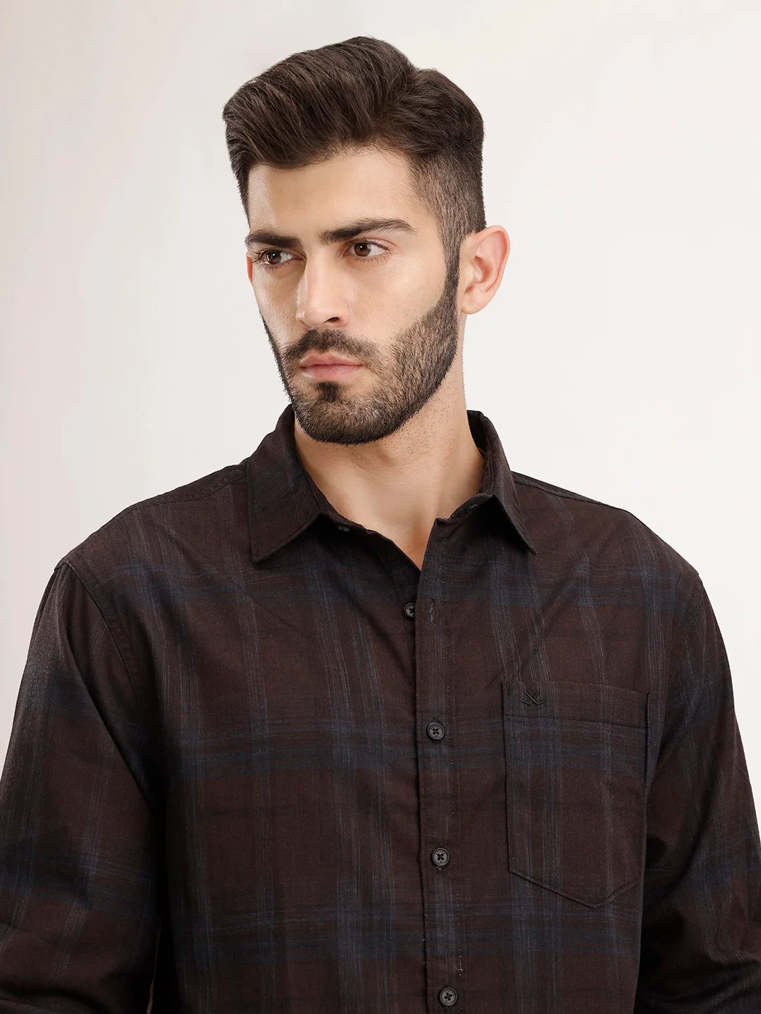 Comfort Fit Checkered Shirt | Black - Image 5