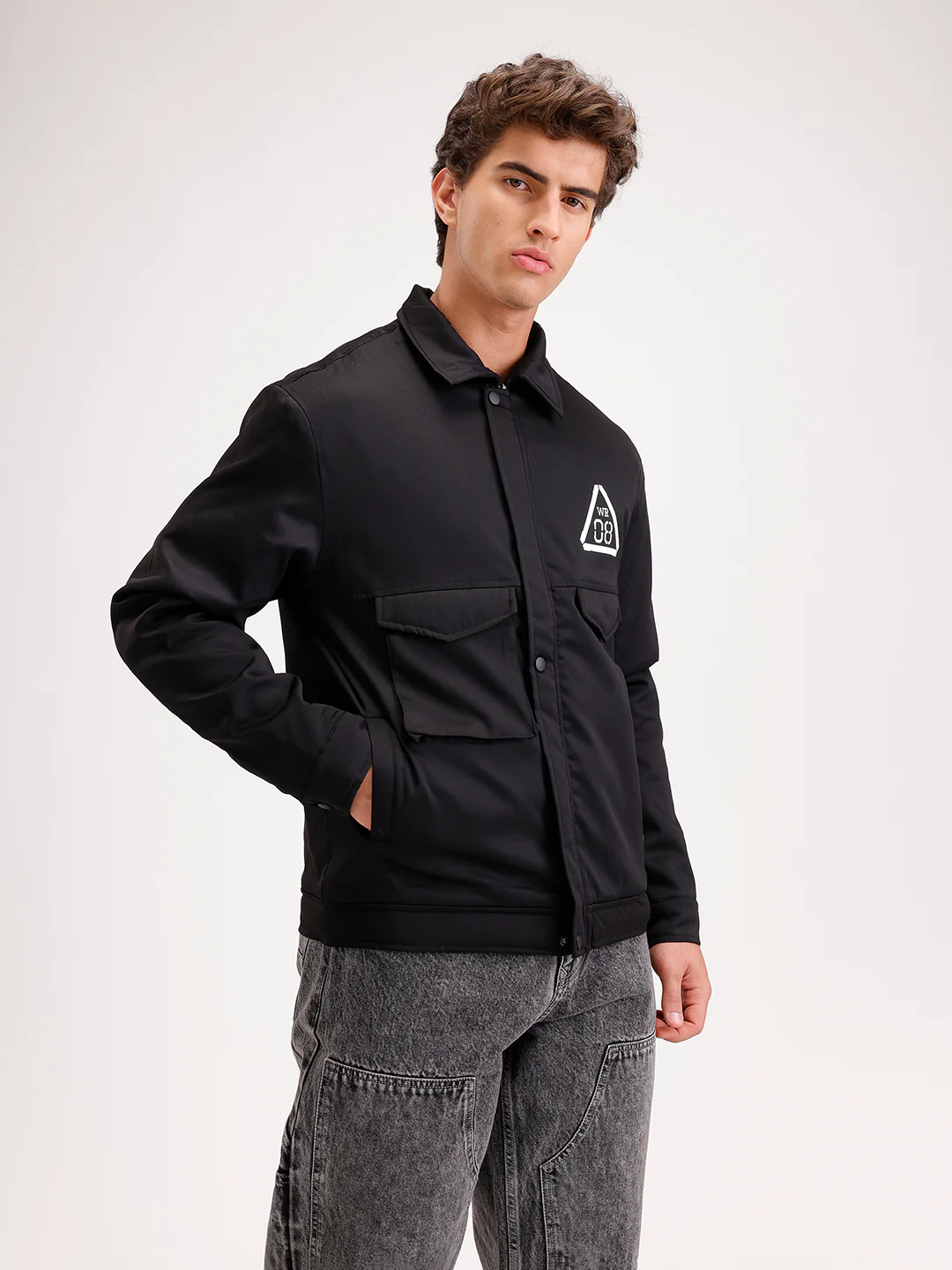 Comfort Fit Double Pocket Jacket | Black - Image 4