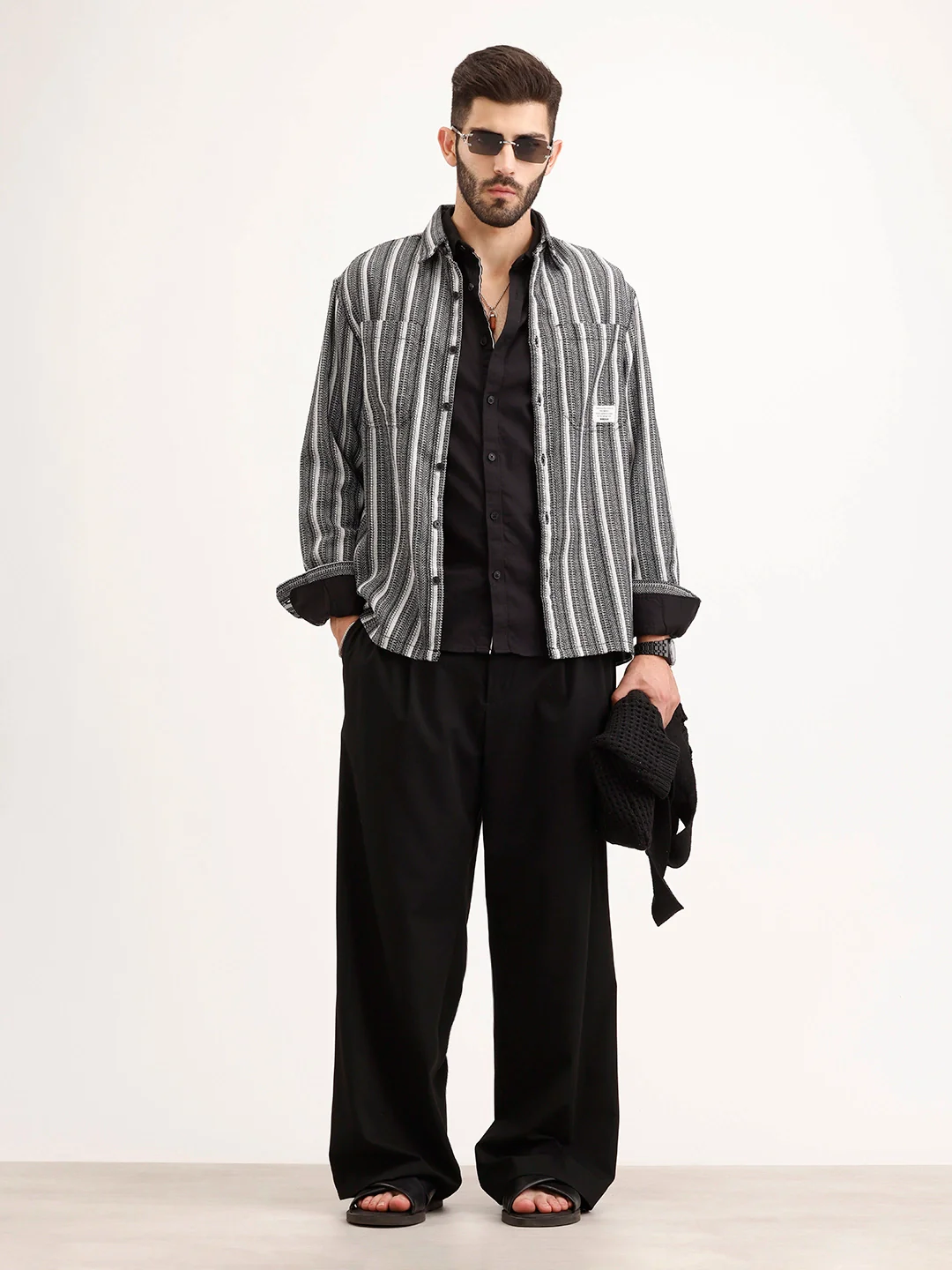 Comfort Fit Double Pocket Shirt | Black - Image 2