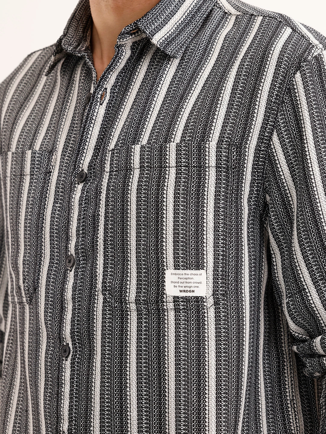 Comfort Fit Double Pocket Shirt | Black - Image 5