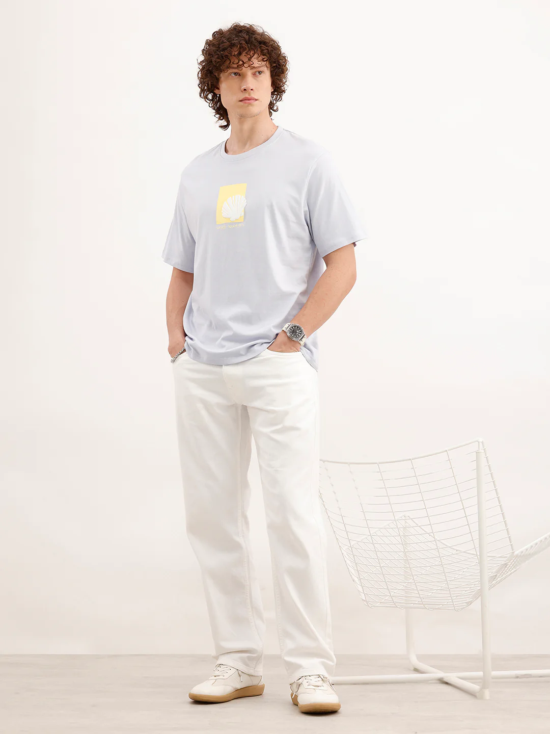 Comfort Fit Puffer Printed T-Shirt  | Blue - Image 2