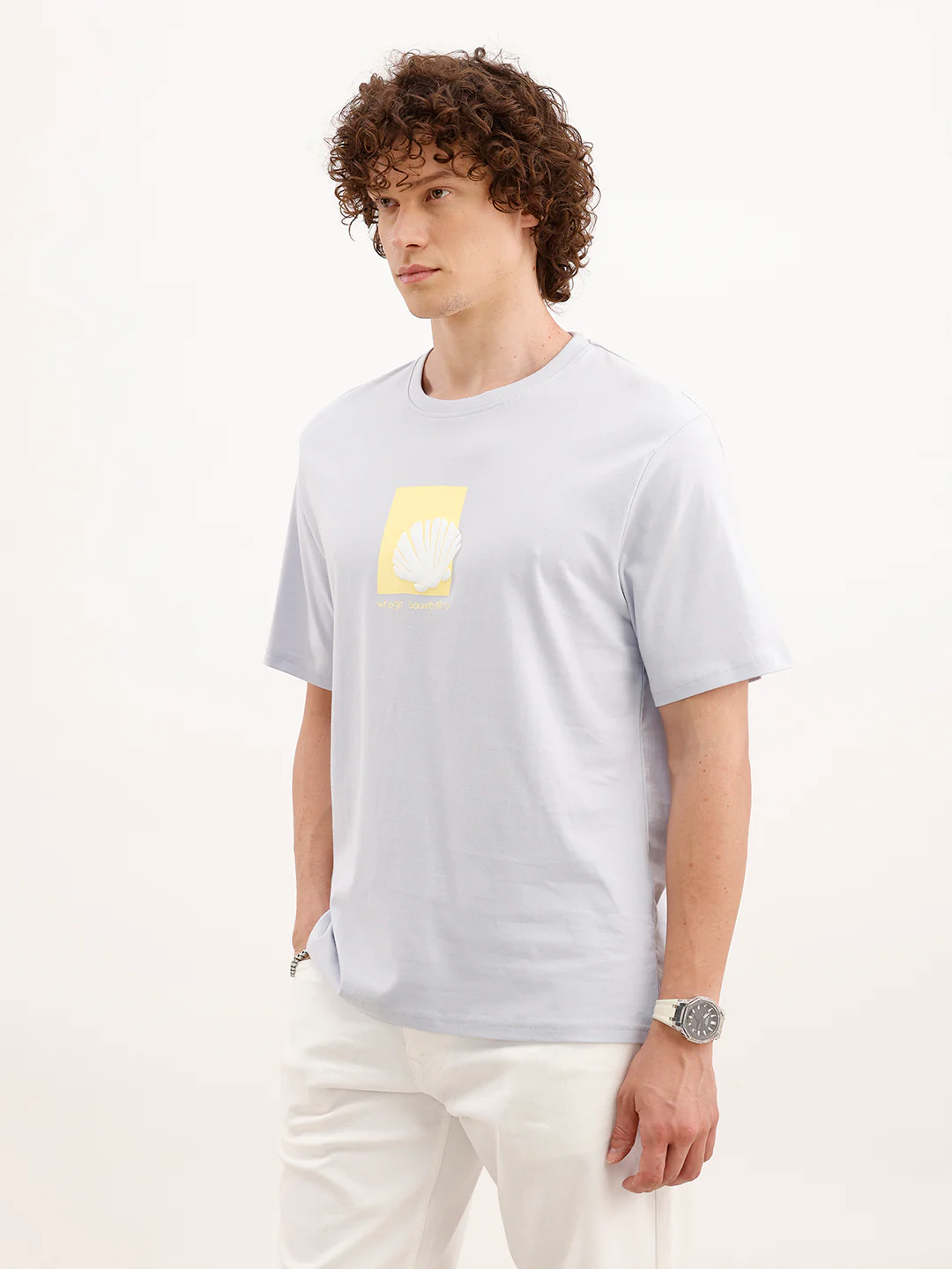Comfort Fit Puffer Printed T-Shirt  | Blue - Image 4