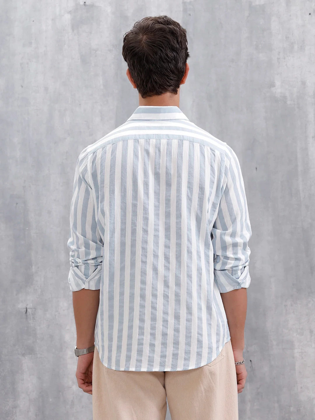 Comfort Fit Striped Casual Shirt For Men | Blue - Image 5