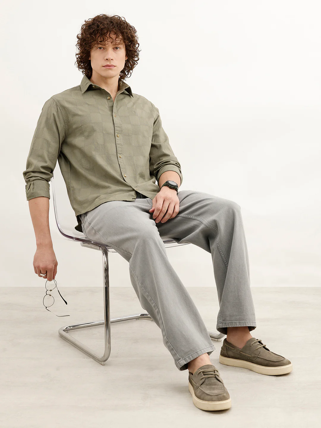 Comfort Fit Textured Shirt | Green - Image 2
