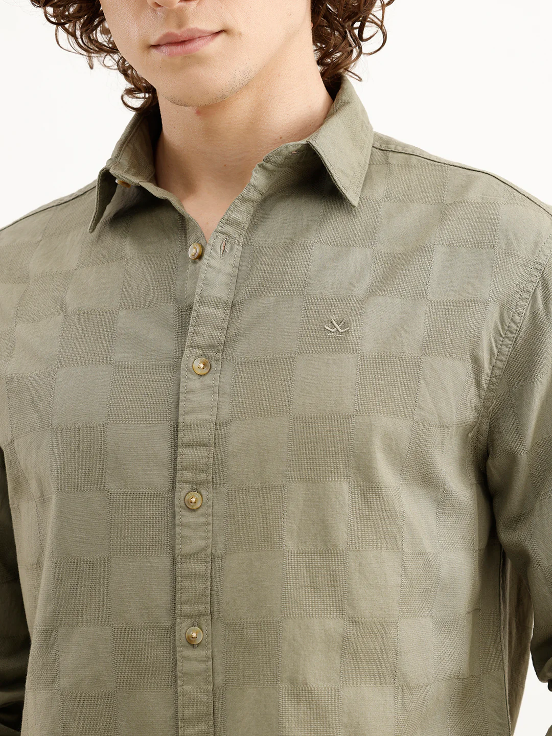 Comfort Fit Textured Shirt | Green - Image 5