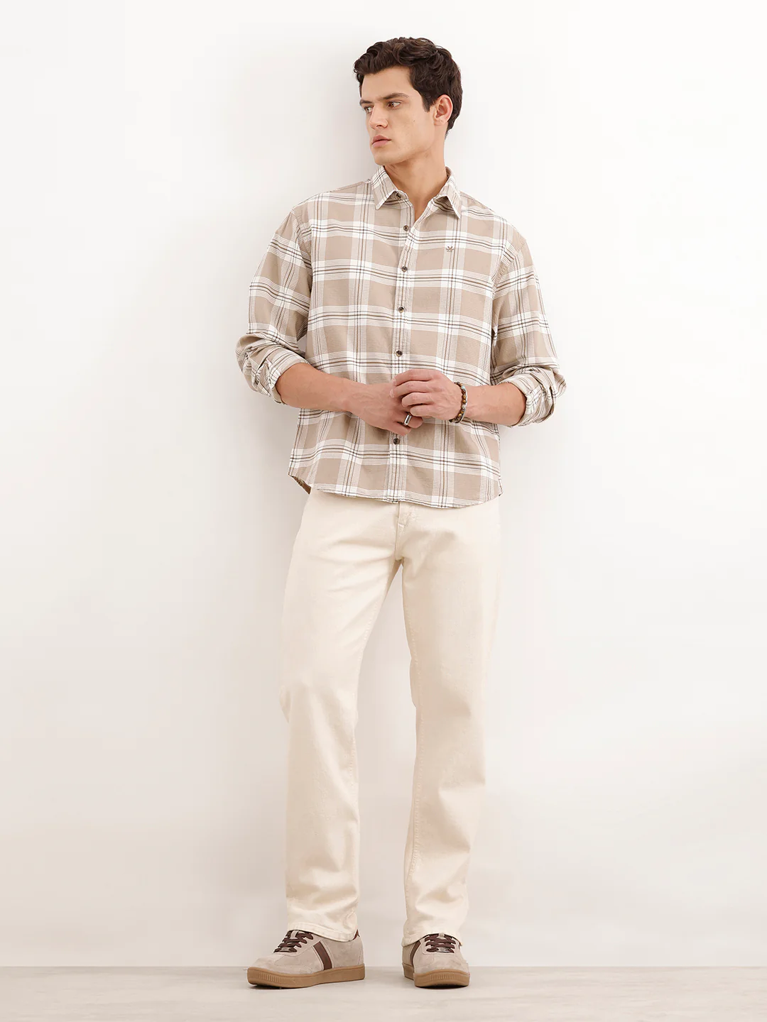Comfort Fit Textured Shirt  | Khaki - Image 2