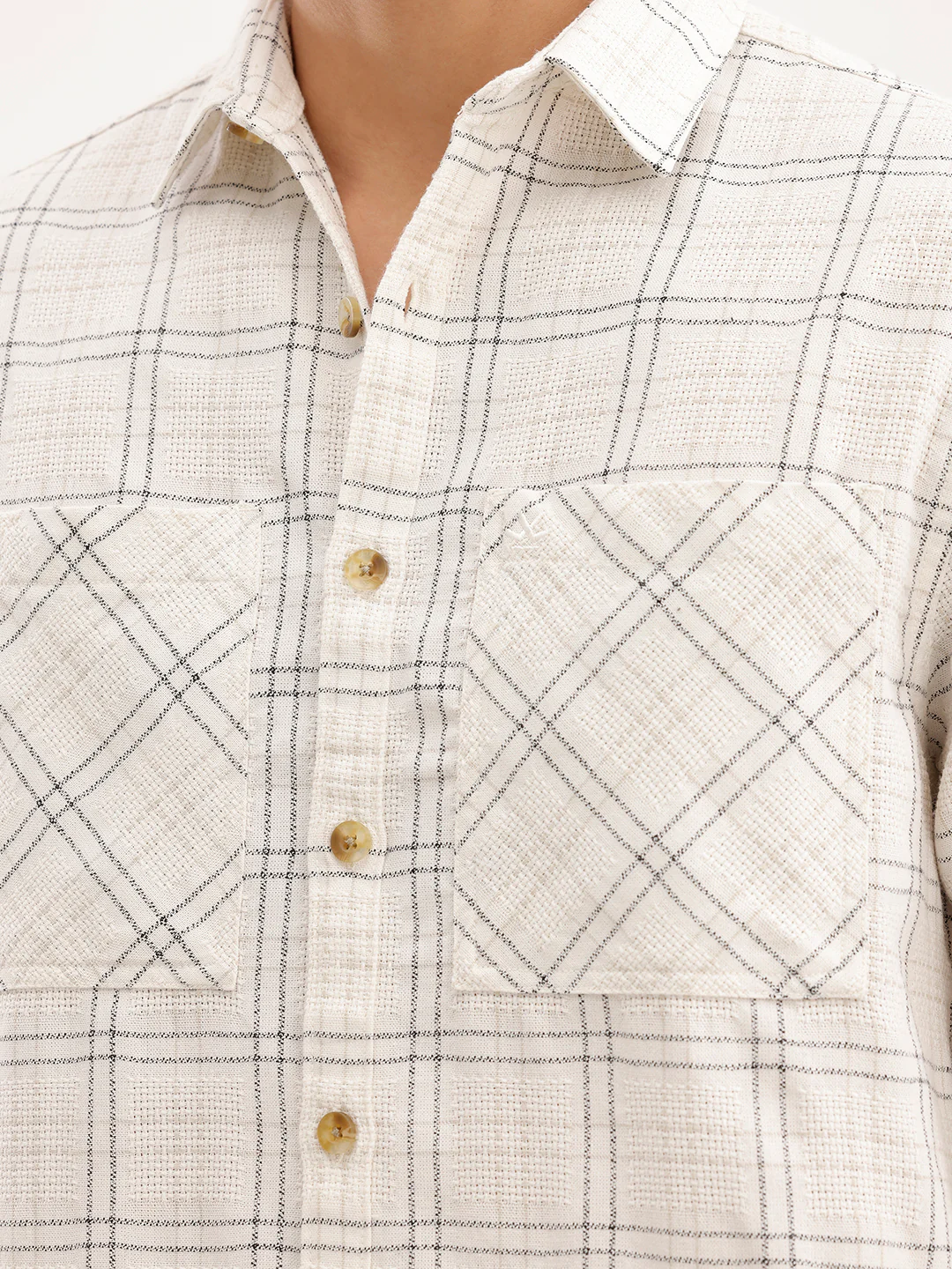 Comfort Fit Textured Shirt  | Off White - Image 5