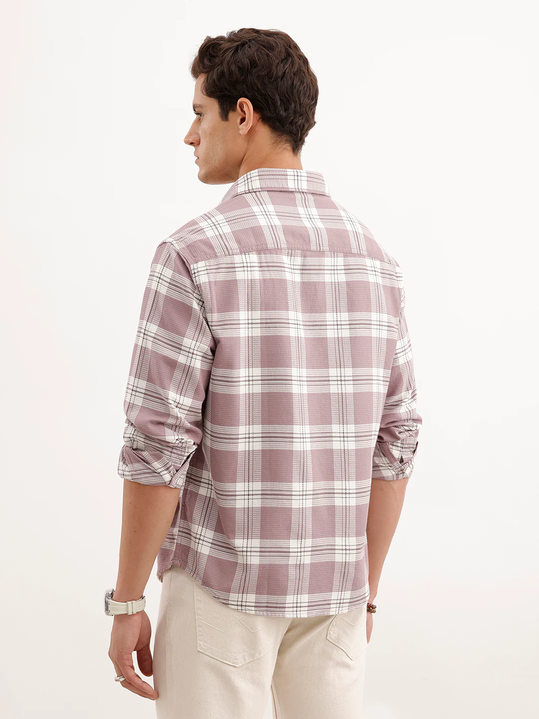 Comfort Fit Textured Shirt  | Pink - Image 3