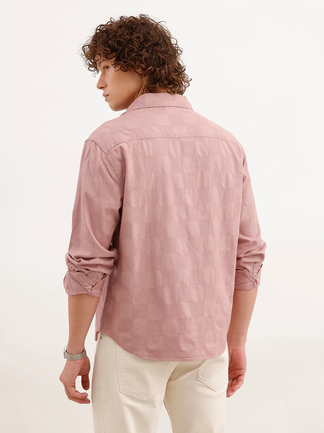 Comfort Fit Textured Shirt | Pink - Image 3
