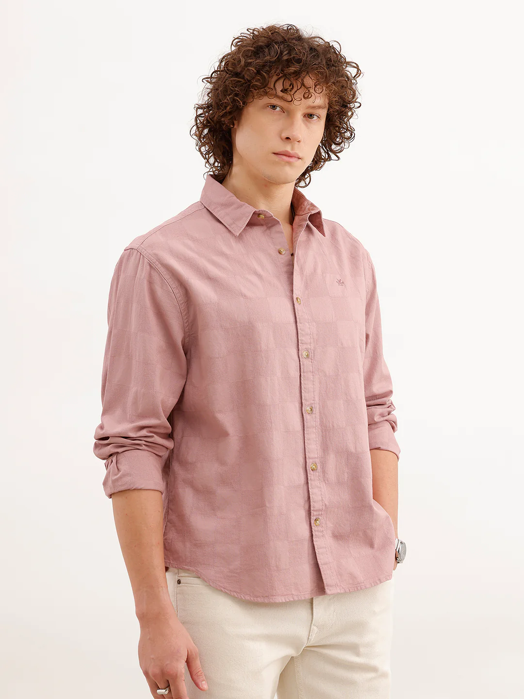 Comfort Fit Textured Shirt | Pink - Image 4