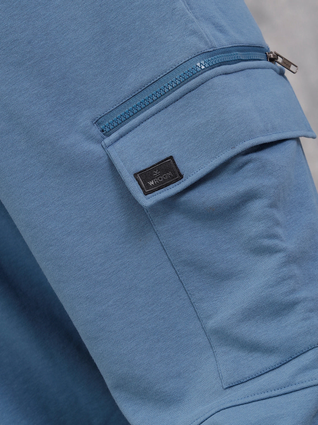 Comfort Fit Trackpants With Utility Cargo Pockets | Blue - Image 5