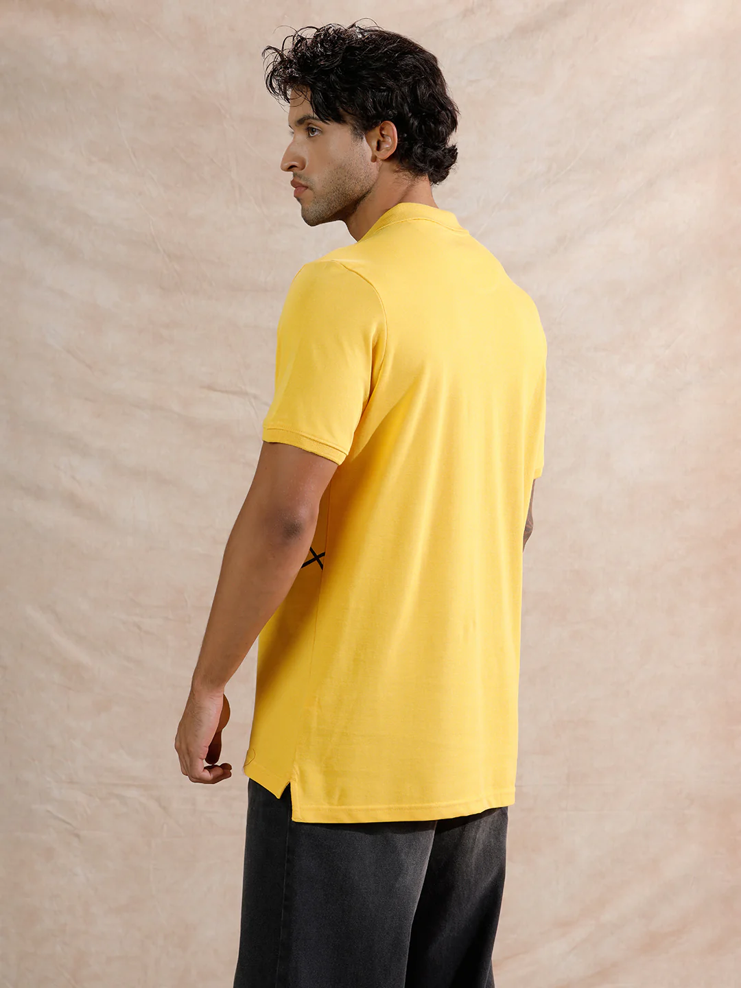 Contrast Abstract Lines Polo T-Shirt | Teal - Image 3