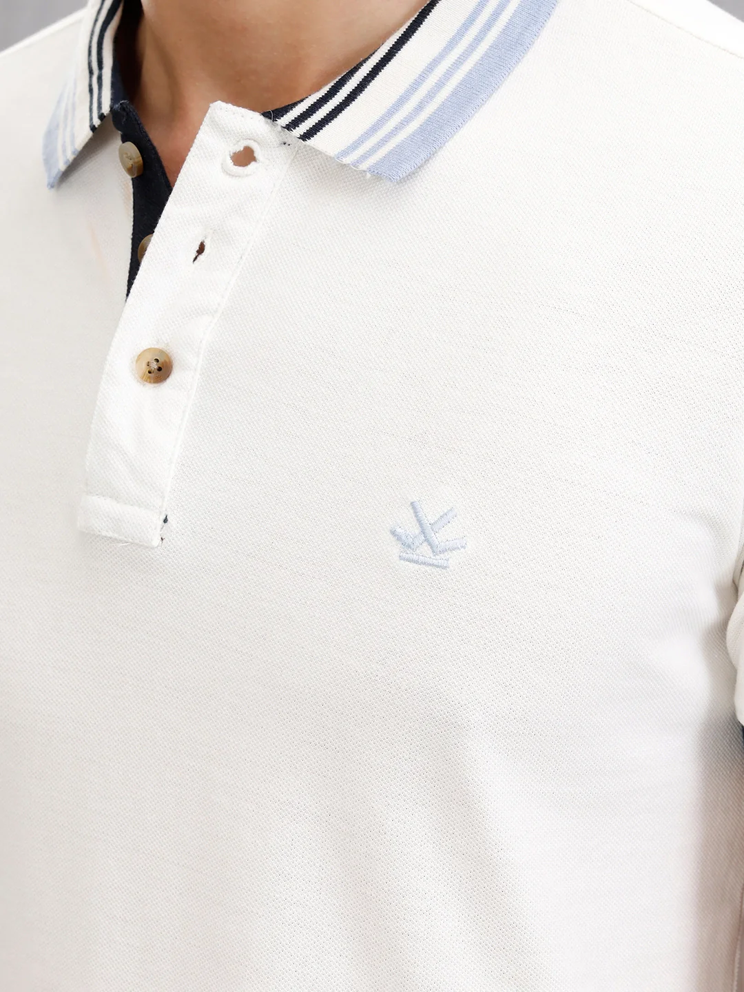 Contrast Collar Polo T-Shirt | White - Image 5
