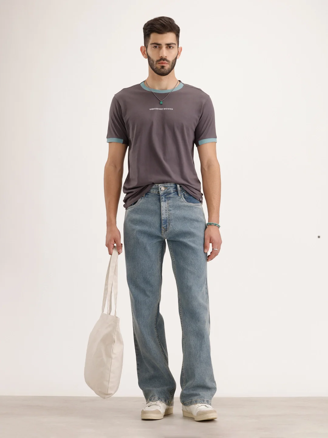 Contrast Collar Slim Fit T-Shirt | Dark Grey - Image 2