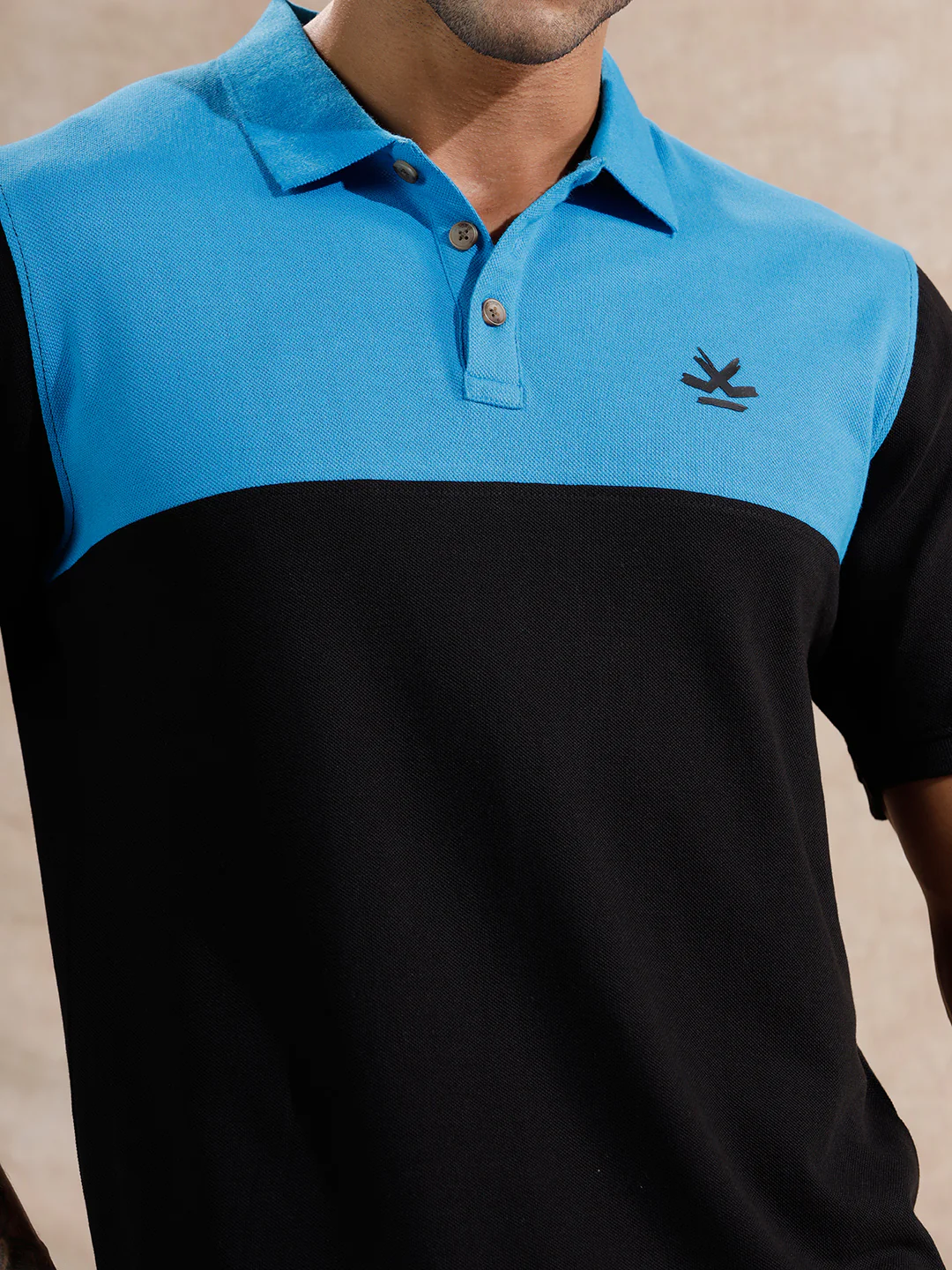 Contrast Colour Blocked Polo T-Shirt | Navy Blue - Image 5