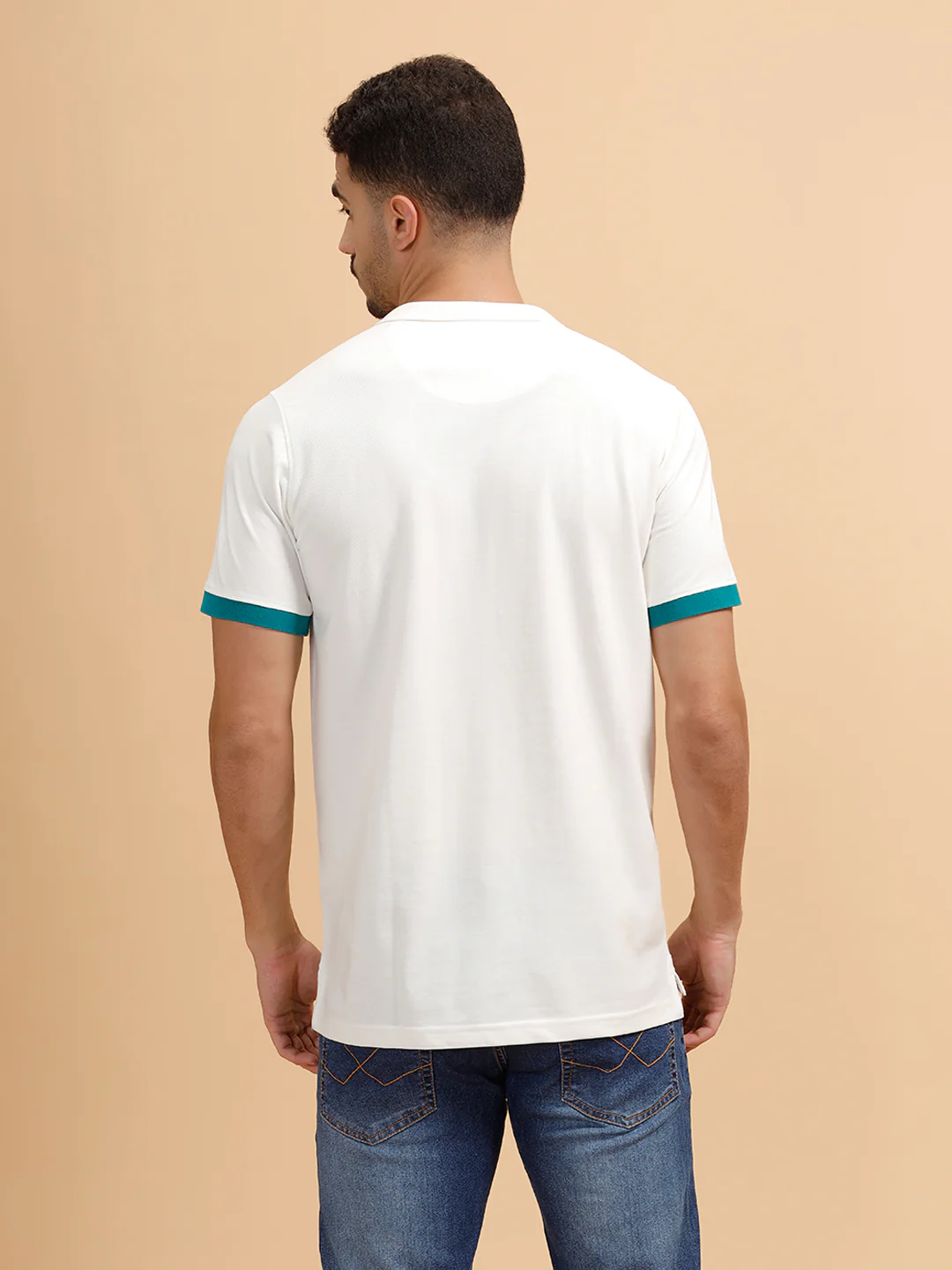 Contrast Details Regular Fit Polo T-Shirt | White - Image 3