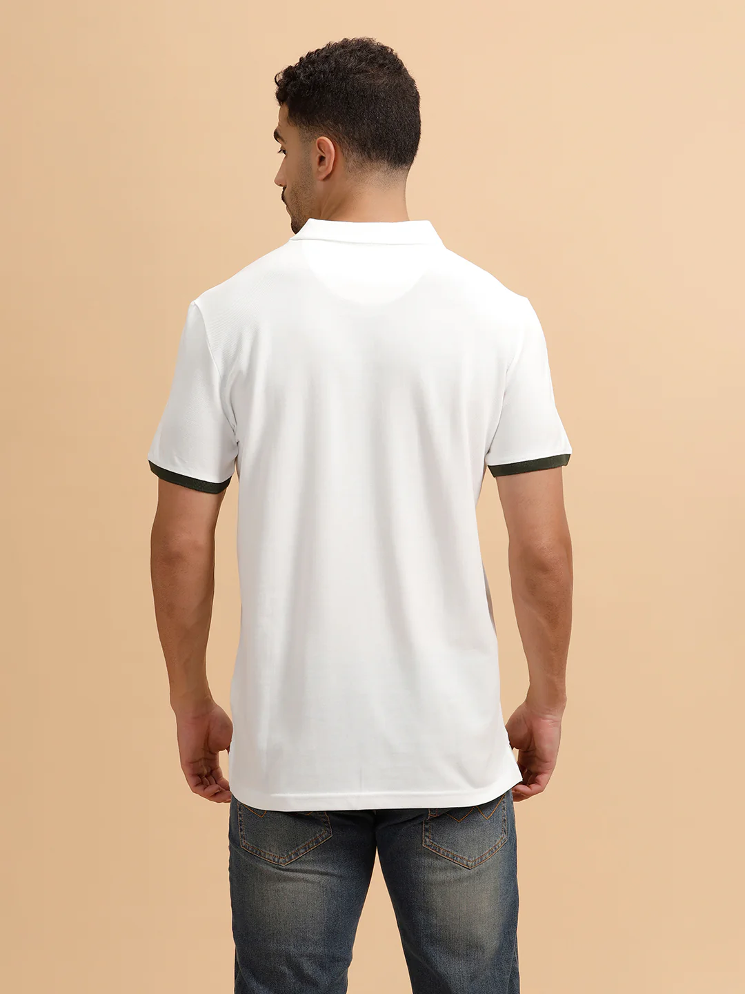 Contrast Sleeve Slim Fit T-Shirt | White - Image 3