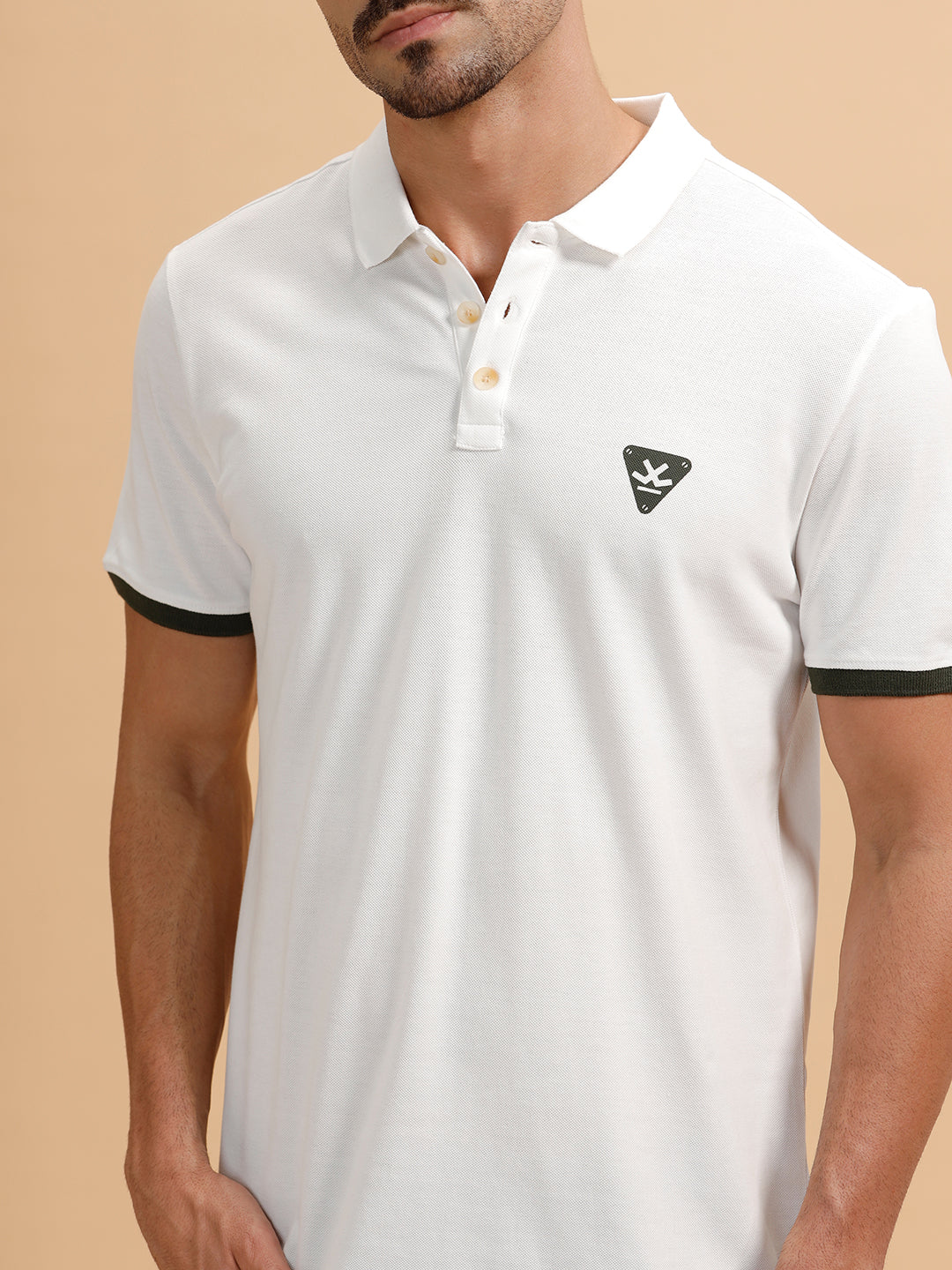 Contrast Sleeve Slim Fit T-Shirt | White - Image 5
