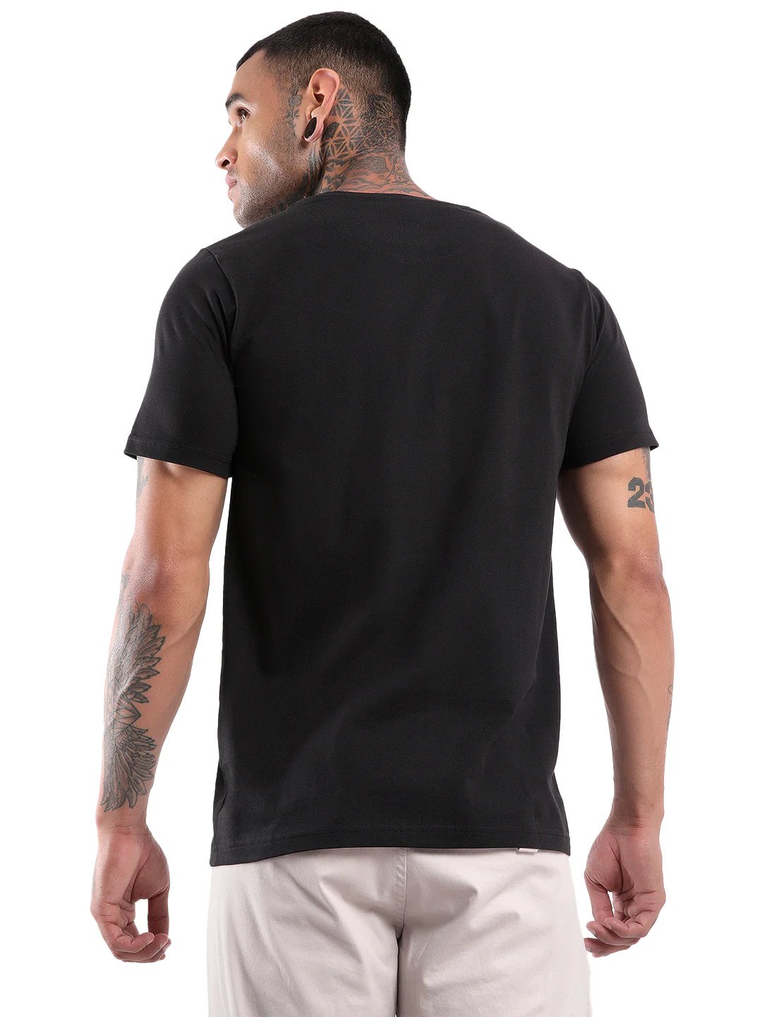 Coral Black Logo Printed T-Shirt - Image 3