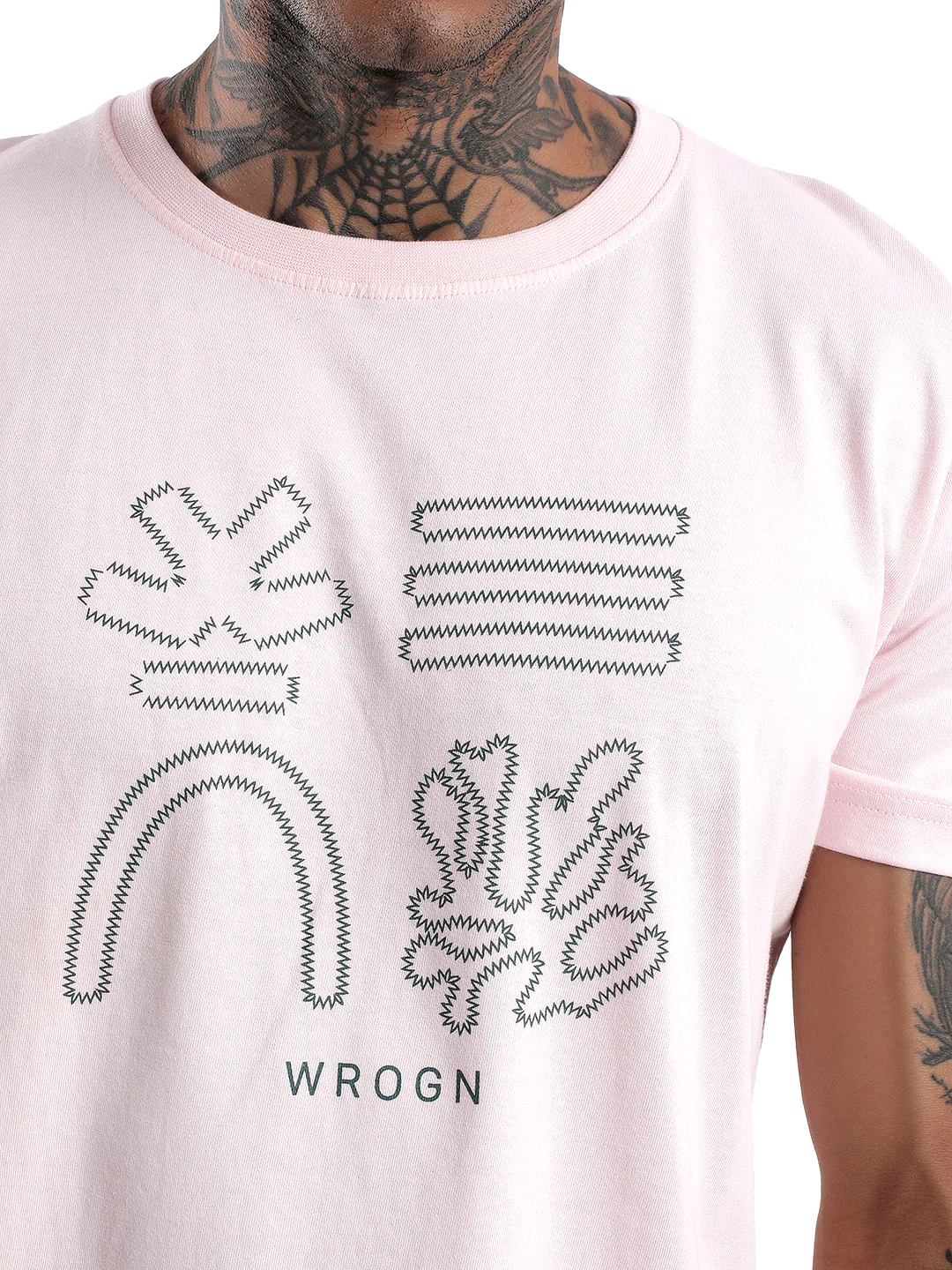 Coral Pink Logo Printed T-Shirt - Image 5