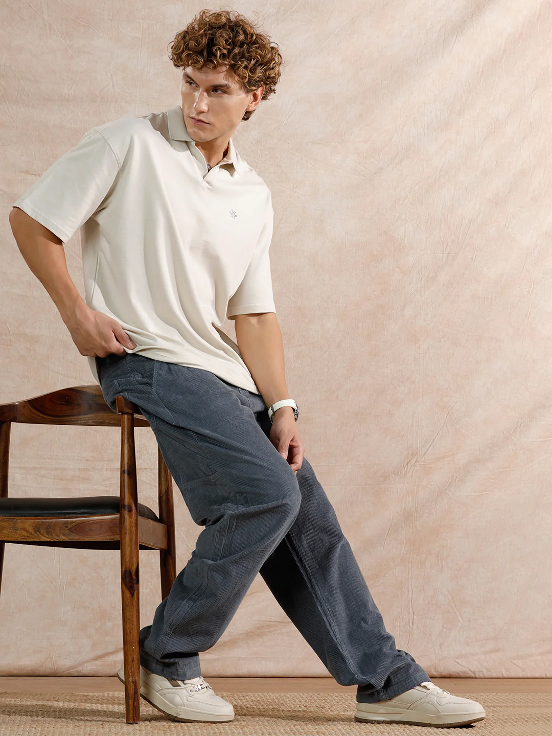 Corduroy Carpenter Loose Fit Trouser | Dark Blue - Image 2