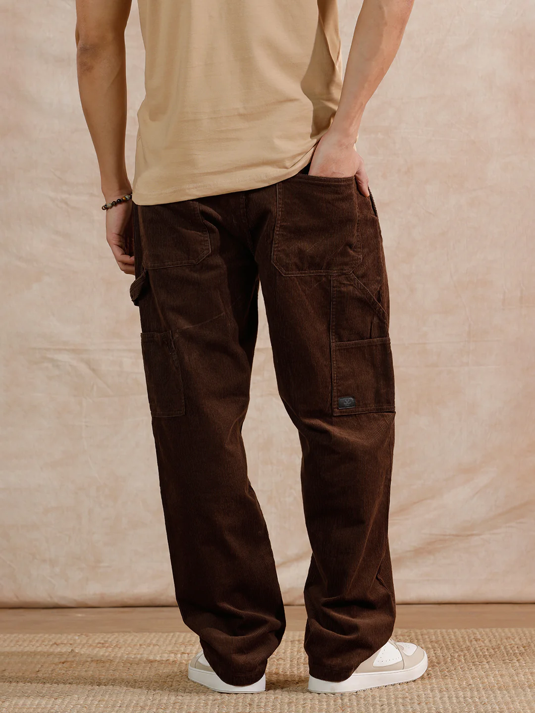 Corduroy Carpenter Loose Fit Trouser | Dark Brown - Image 3