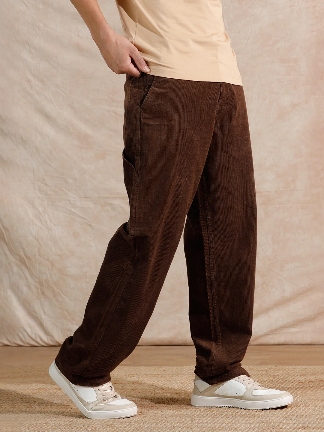 Corduroy Carpenter Loose Fit Trouser | Dark Brown - Image 4