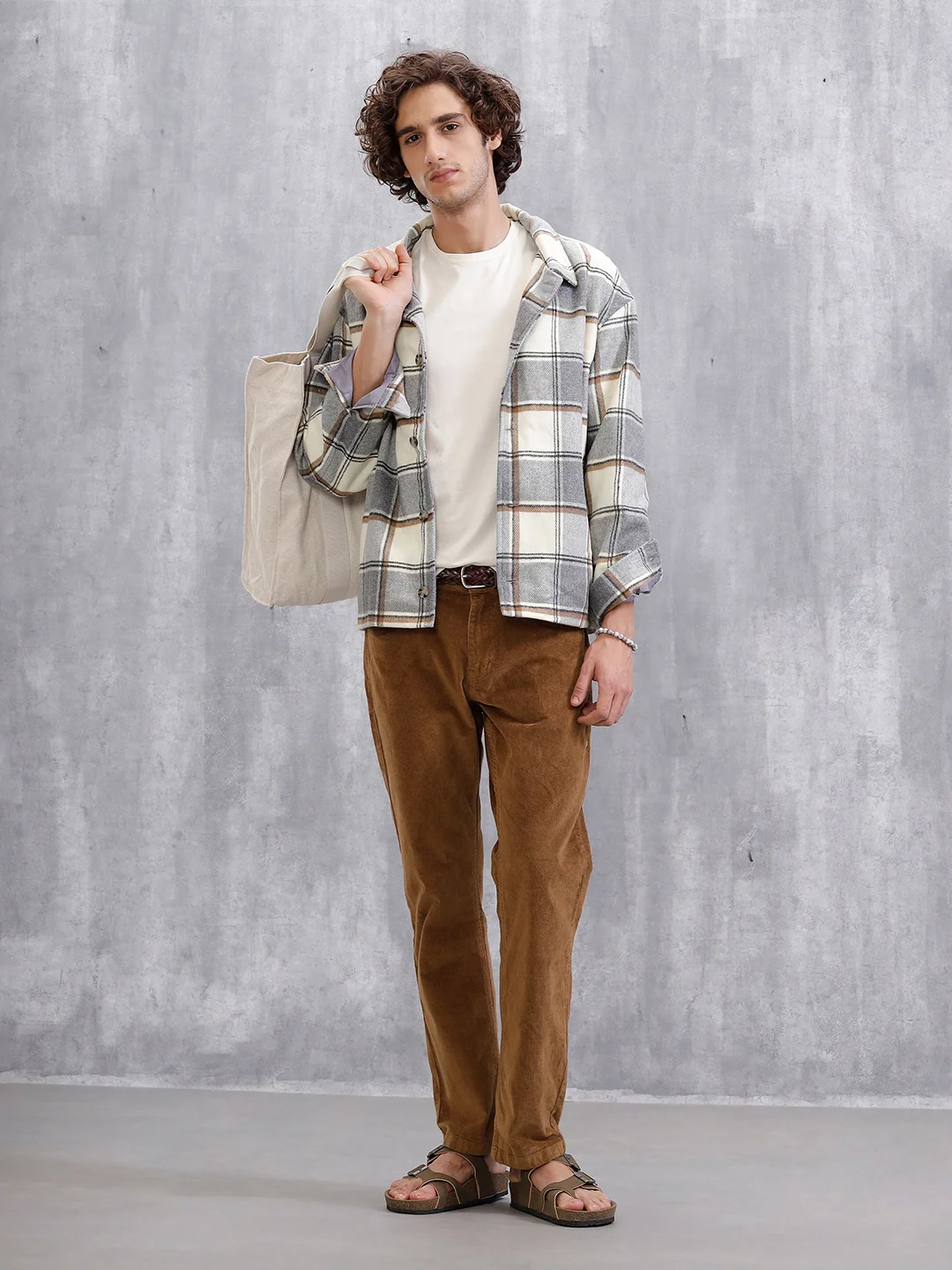 Corduroy Straight Fit Trousers  | Khaki - Image 2