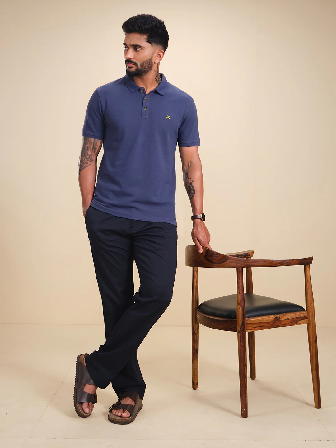 Cotton Blend Polo T-Shirt | Purple - Image 2