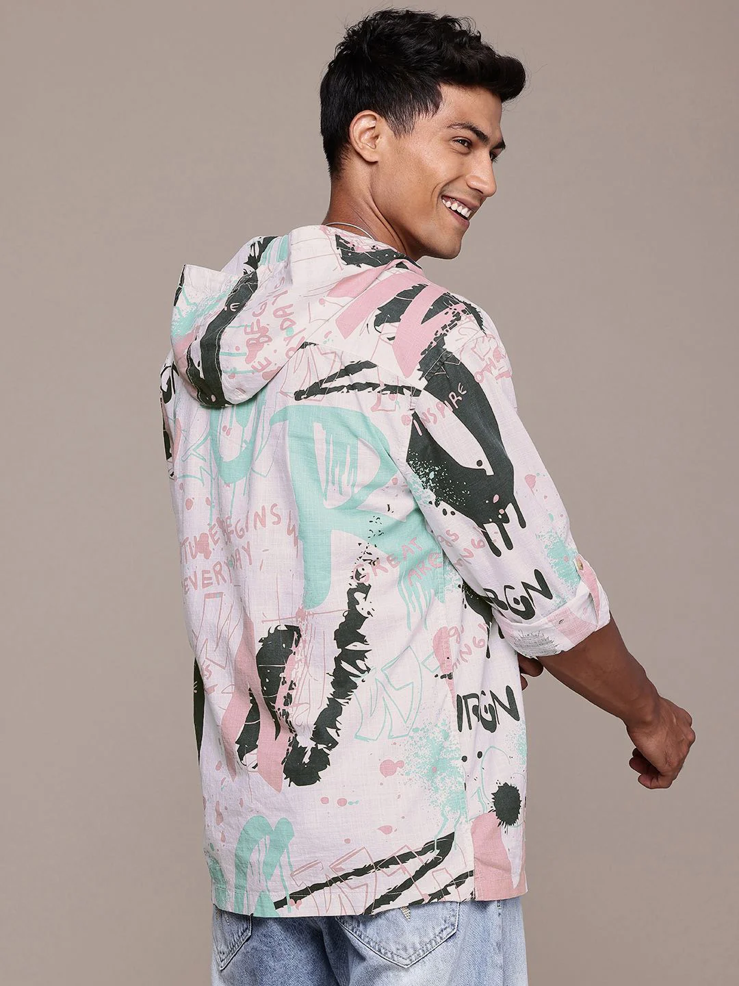 Cotton Graphic Printed Casual Shirt - Image 4