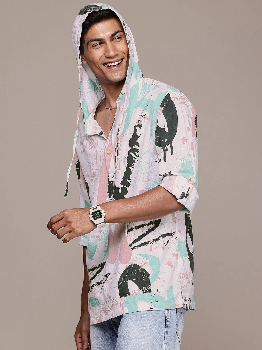Cotton Graphic Printed Casual Shirt - Image 5