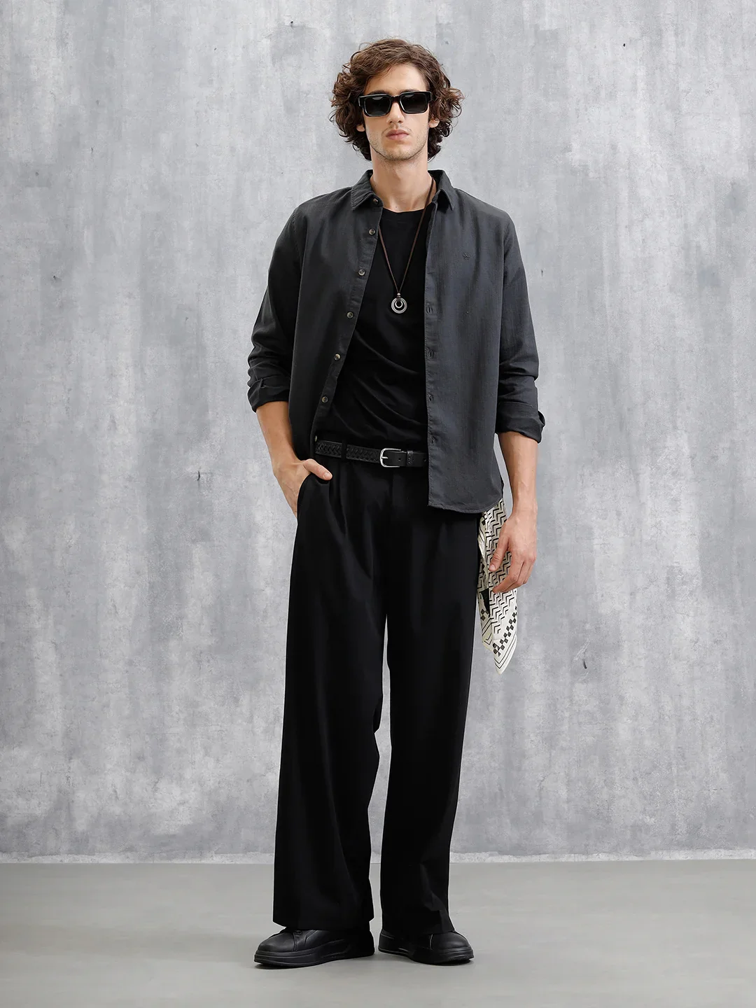 Cotton Slub Overdyed Shirt | Black - Image 2