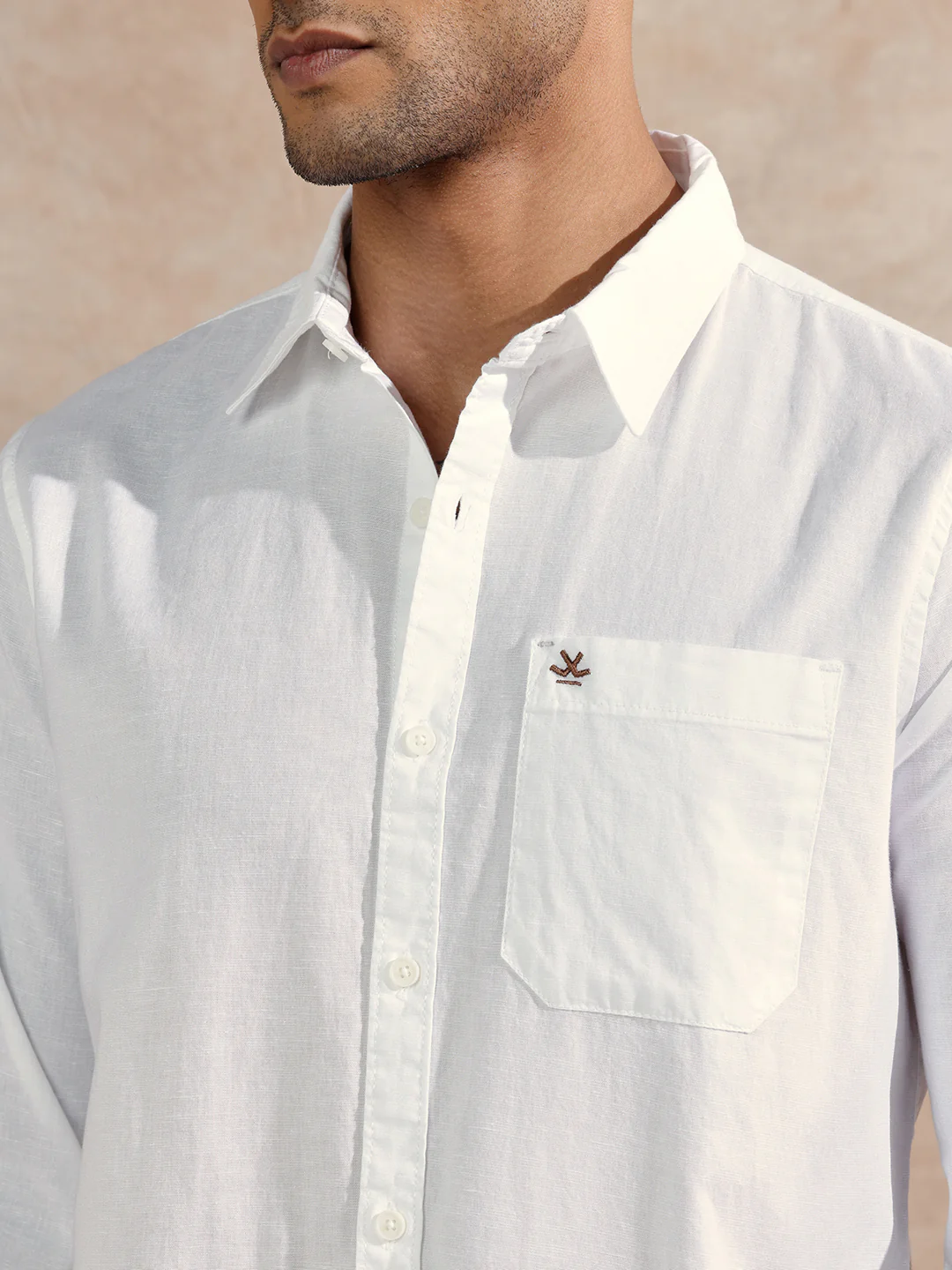Cotton Slub Solid Shirt | White - Image 5