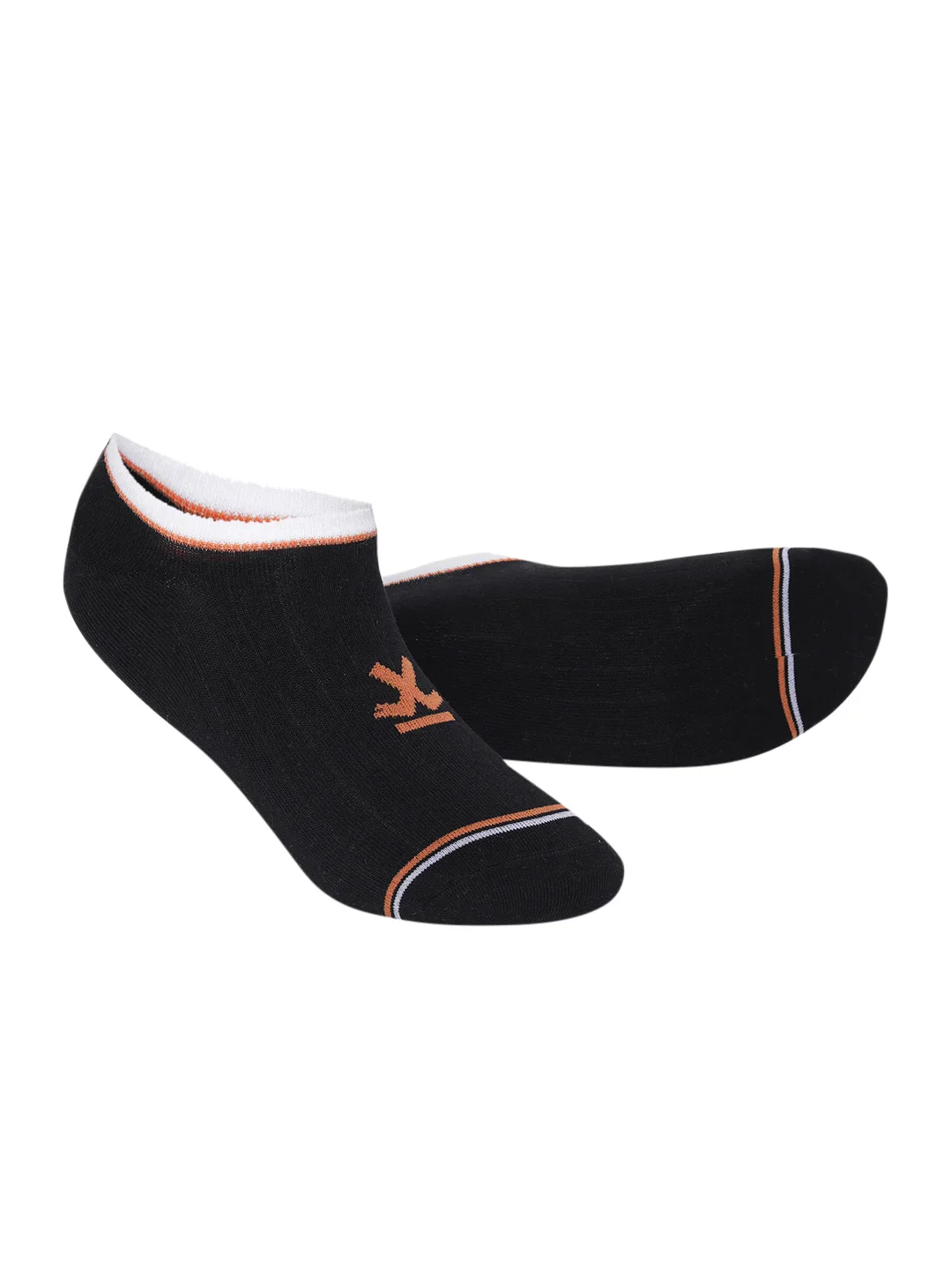 Cotton Spandex Black & Grey No Show Socks Pack of 2 - Image 2