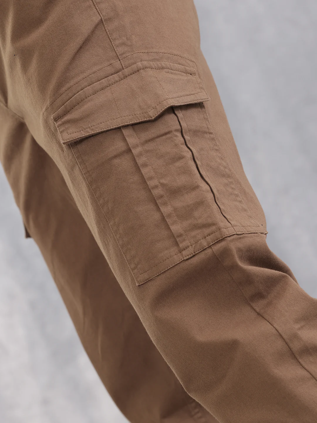Cotton Stretch Cargo Jogger I Brown - Image 5